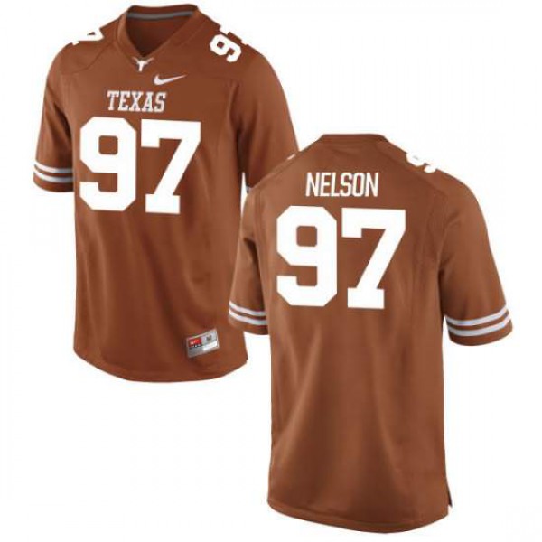 Mens University of Texas #97 Chris Nelson Game Official Jersey Orange